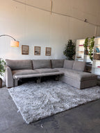Gray Tufted Sectional with Power Footrests and Chaise - Functional Comfort