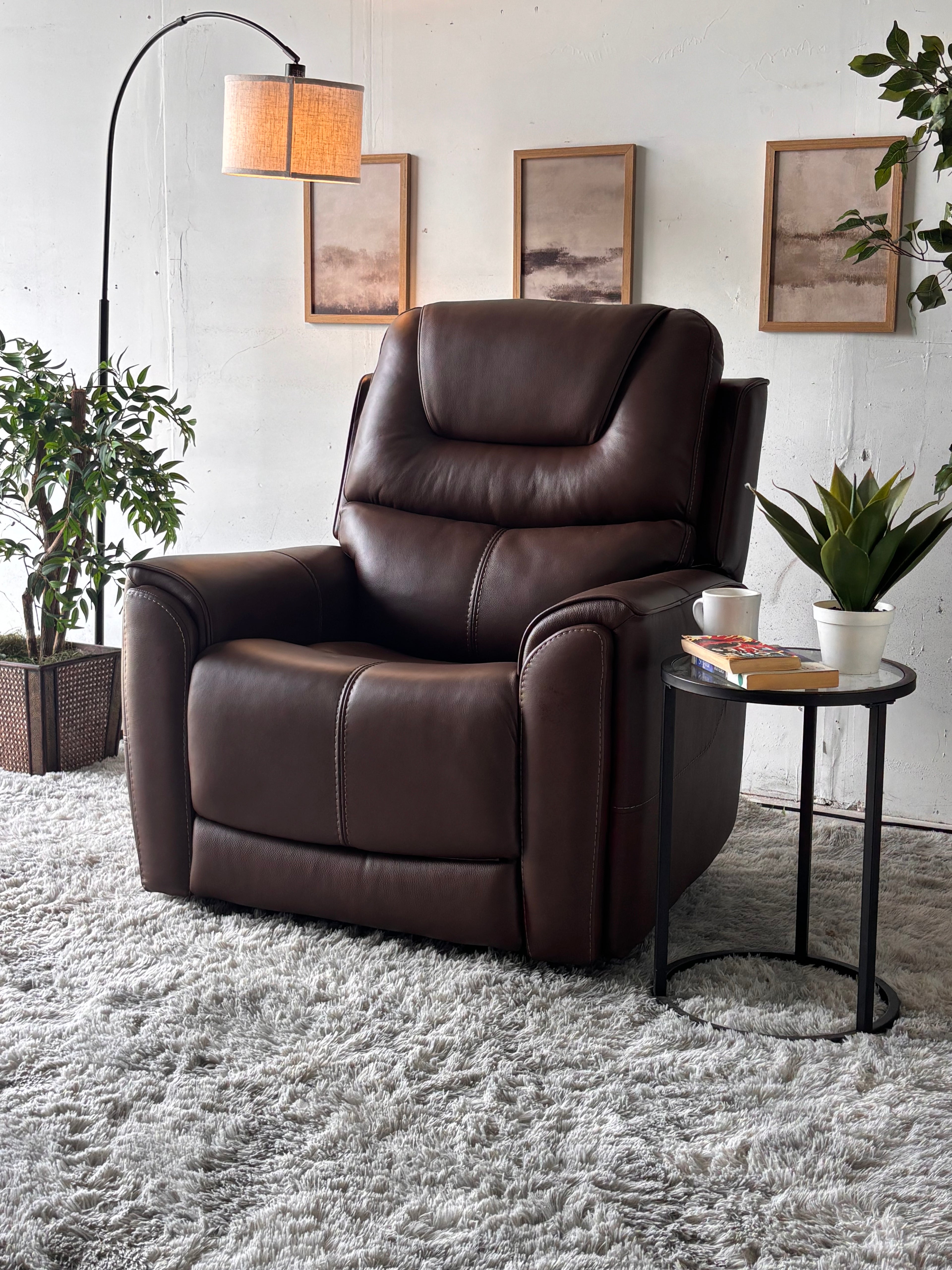 Top-Grain Leather Power Recliner