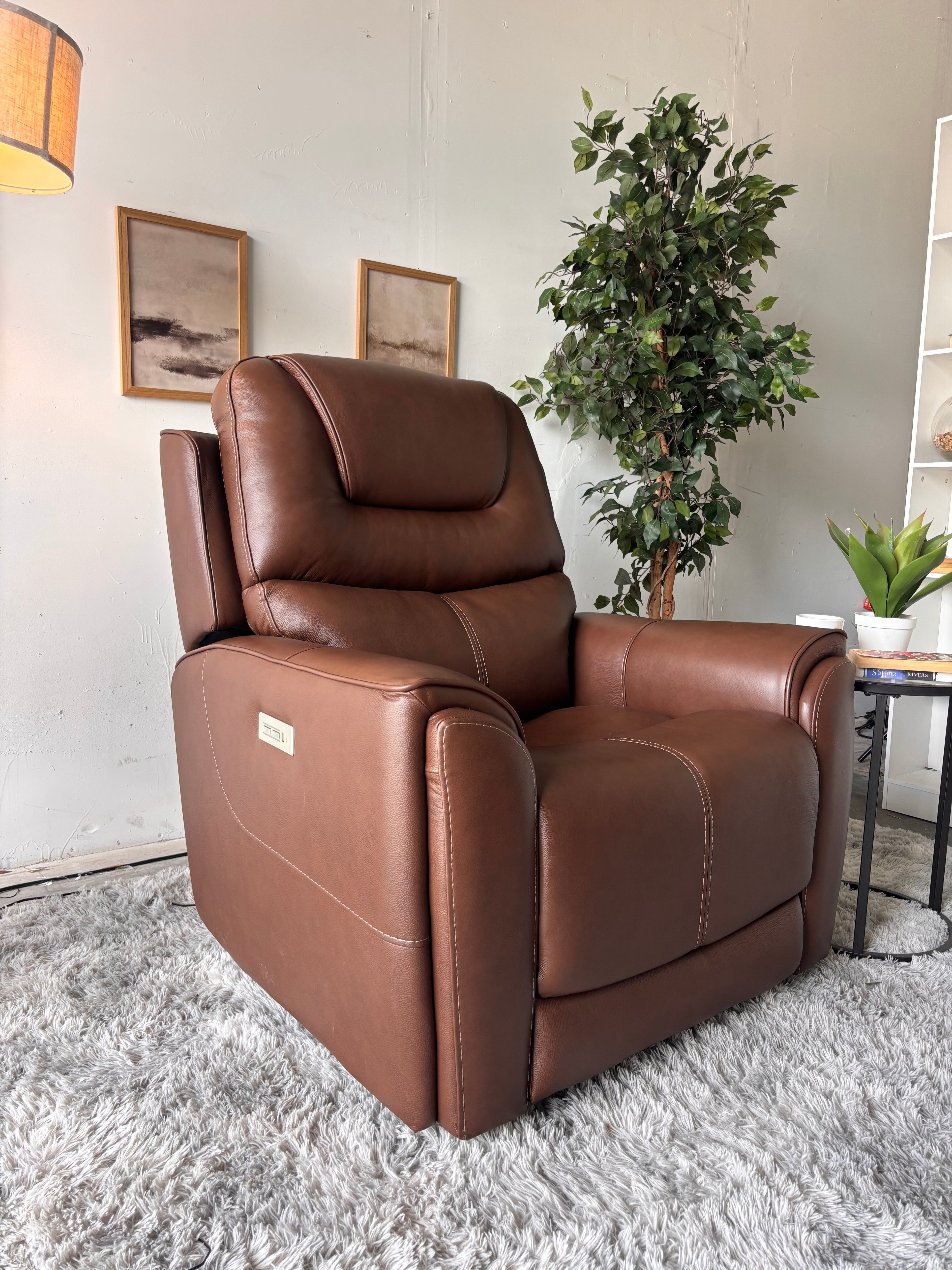 Top-Grain Leather Power Recliner