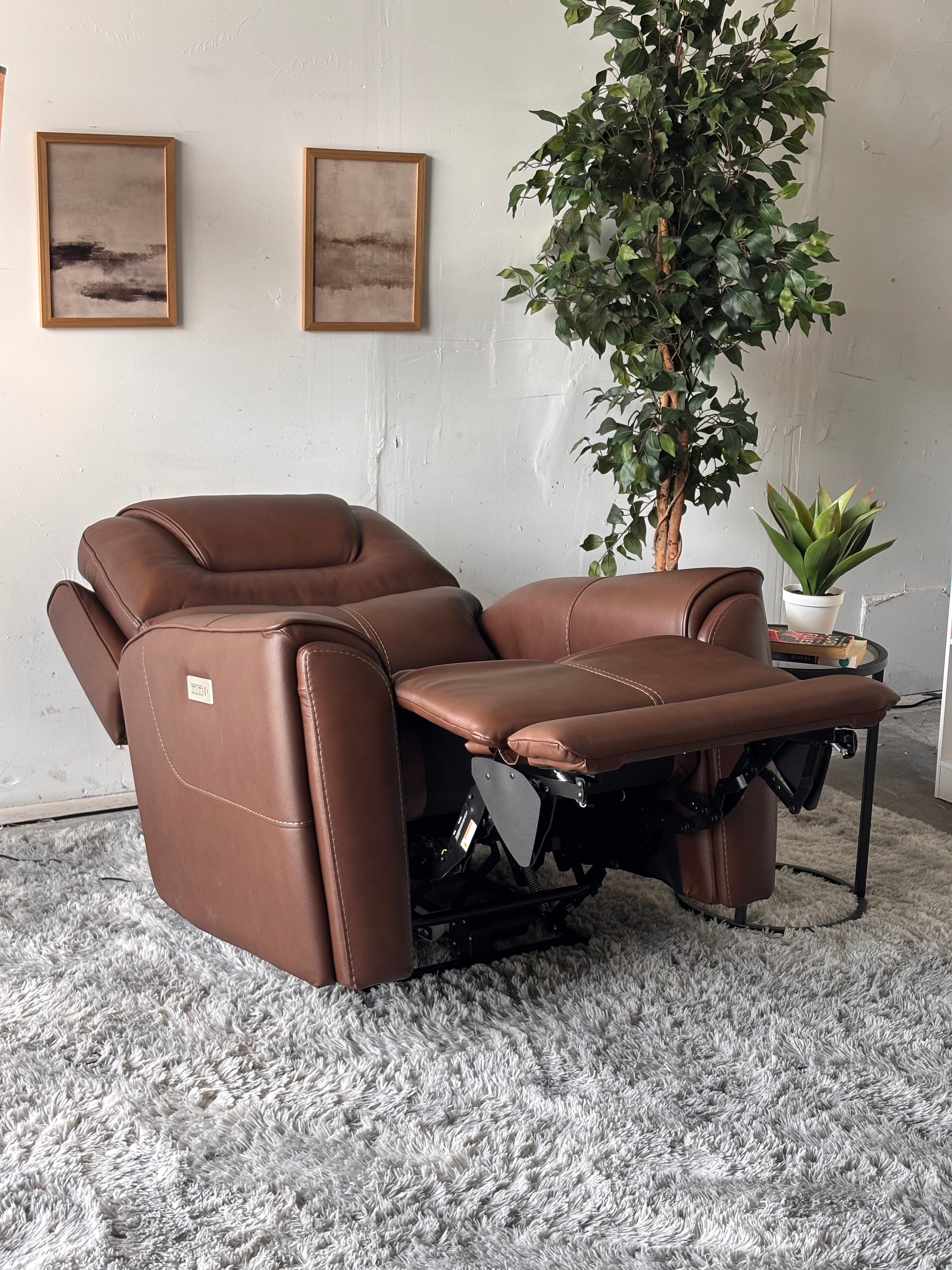 Top-Grain Leather Power Recliner