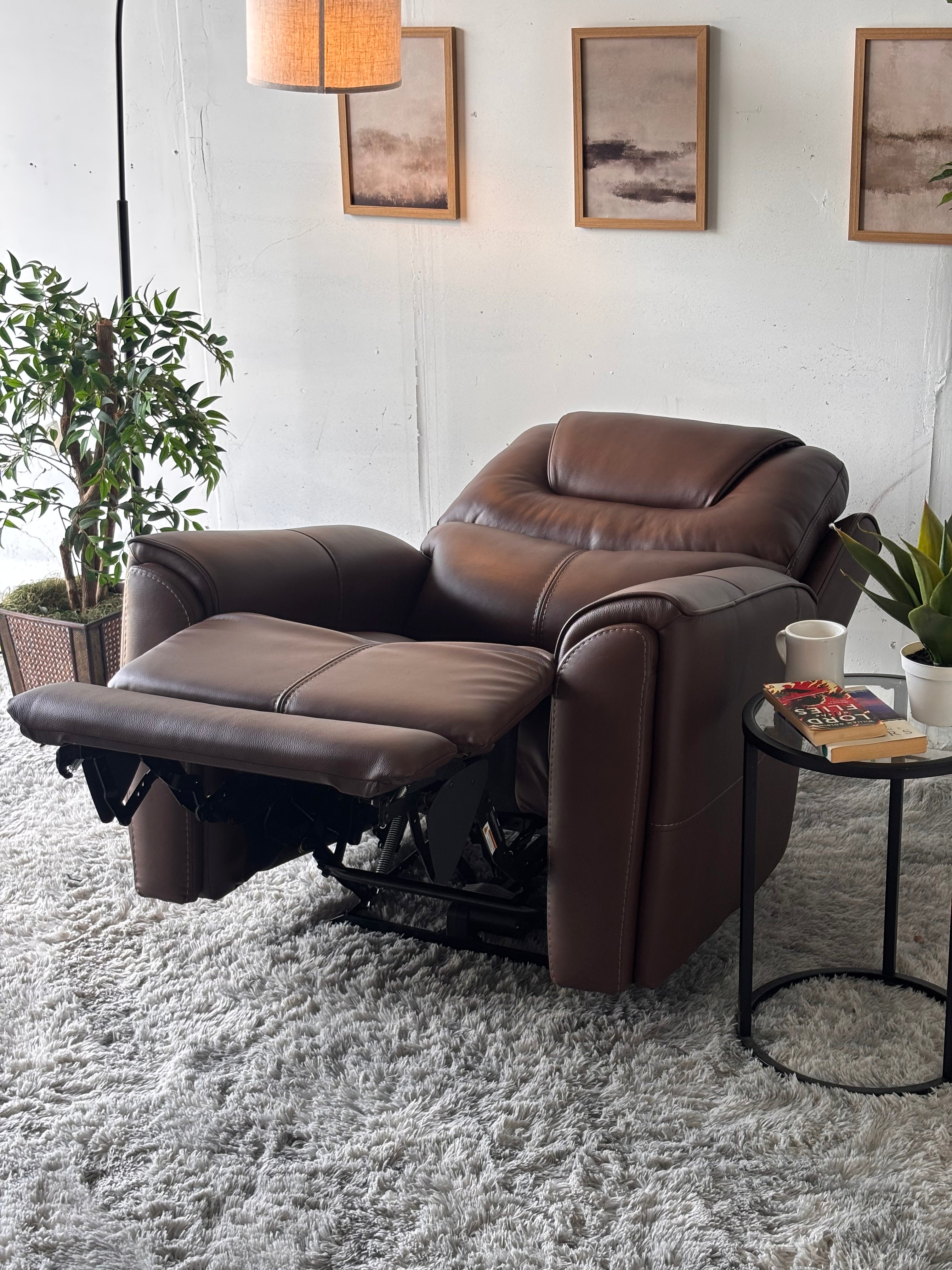 Top-Grain Leather Power Recliner