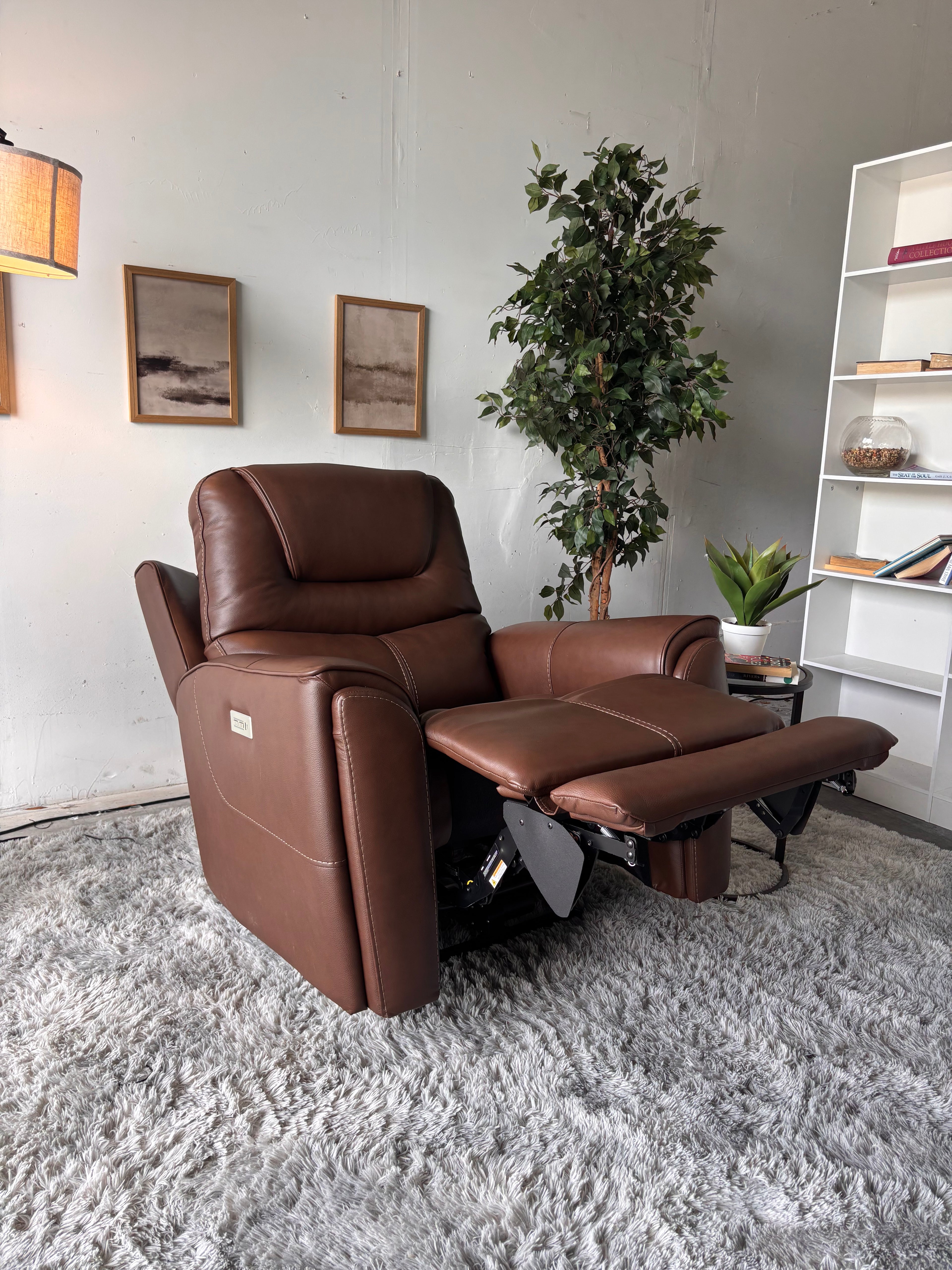 Top-Grain Leather Power Recliner