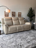 Beige Top-Grain Leather Gilman Creek Power Reclining Sofa