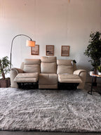 Beige Top-Grain Leather Gilman Creek Power Reclining Sofa