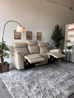Beige Top-Grain Leather Gilman Creek Power Reclining Sofa