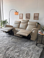 Beige Top-Grain Leather Gilman Creek Power Reclining Sofa