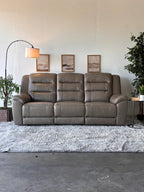 Gilman Creek Beige Top-Grain Leather Power Sofa