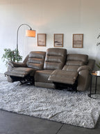 Gilman Creek Beige Top-Grain Leather Power Sofa