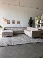 MCM Suede U-Shaped Sectional with Storage Chaise