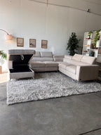 MCM Suede U-Shaped Sectional with Storage Chaise