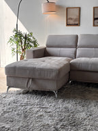 MCM Suede U-Shaped Sectional with Storage Chaise