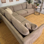 Neutral Down Filled L-Shaped Sectional Couch-FREE DELIVERY