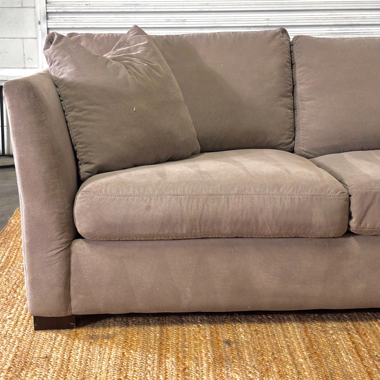 Neutral Down Filled L-Shaped Sectional Couch-FREE DELIVERY