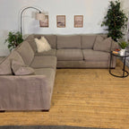 Neutral Down Filled L-Shaped Sectional Couch-FREE DELIVERY
