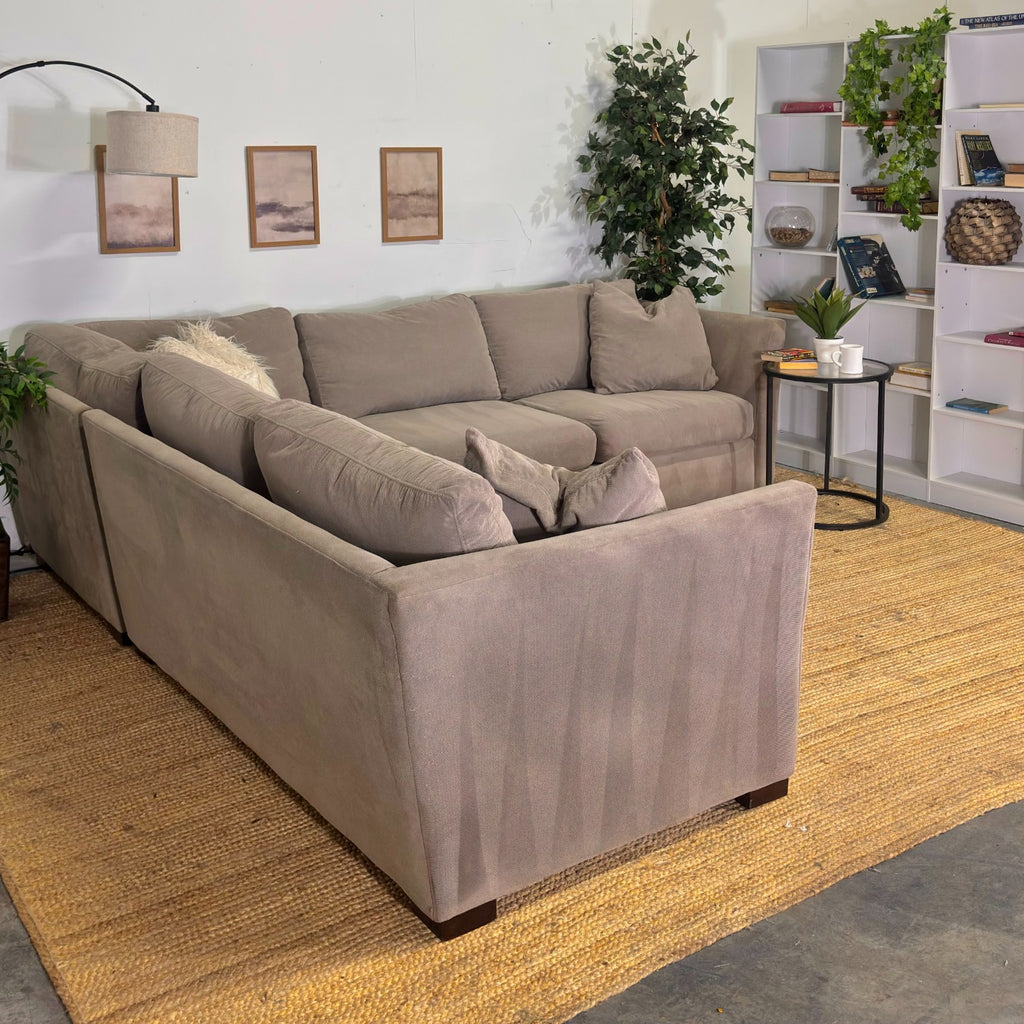 Neutral Down Filled L-Shaped Sectional Couch-FREE DELIVERY