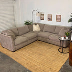 Neutral Down Filled L-Shaped Sectional Couch-FREE DELIVERY