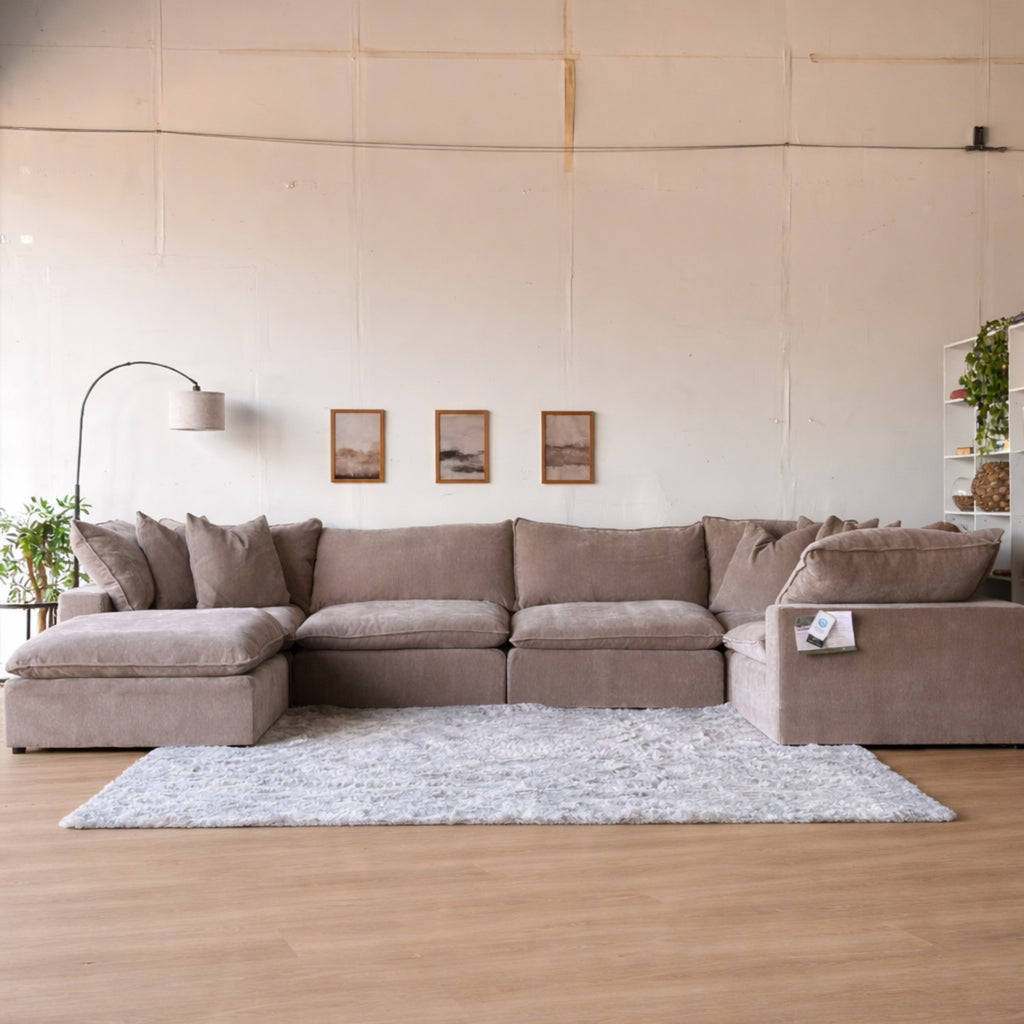 Aiden and Ivy "Sereen" 6-piece Fabric Modular Sectional, Taupe
