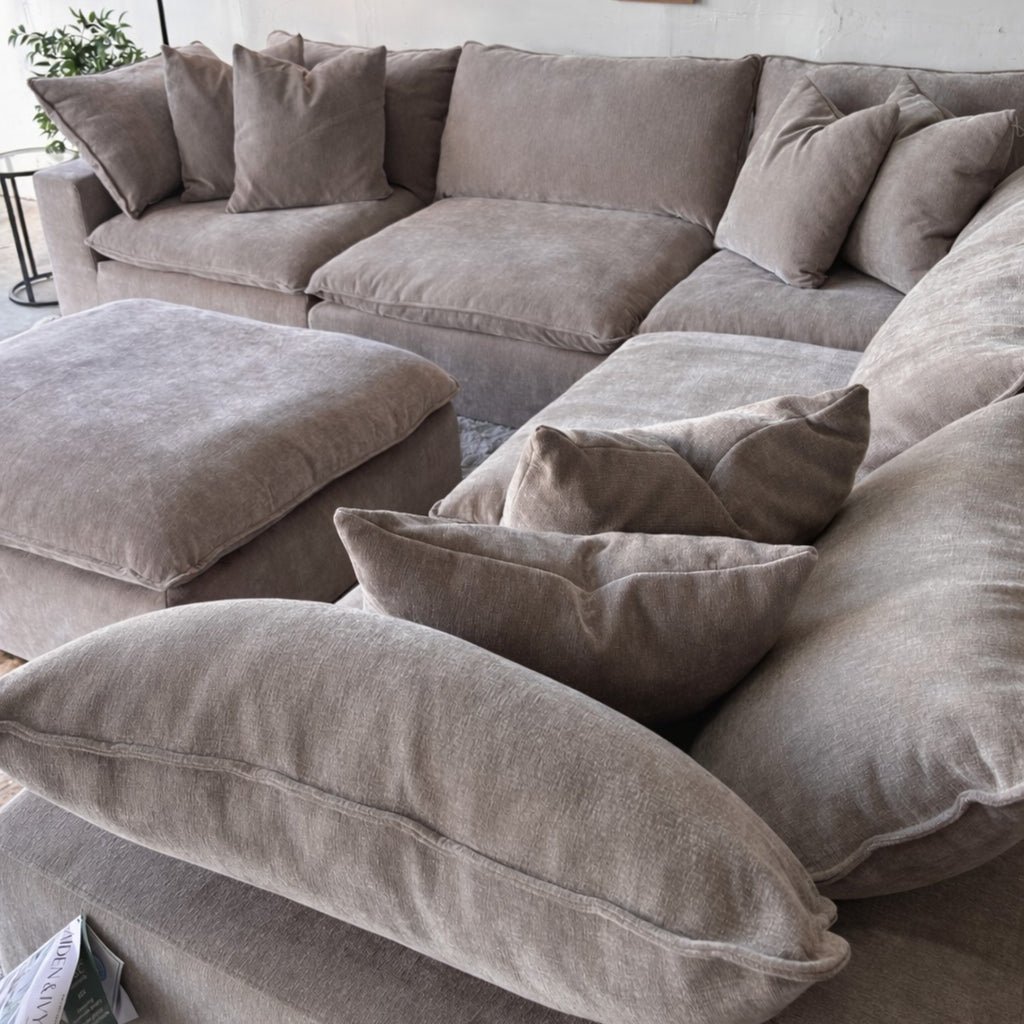 Aiden and Ivy "Sereen" 6-piece Fabric Modular Sectional, Taupe