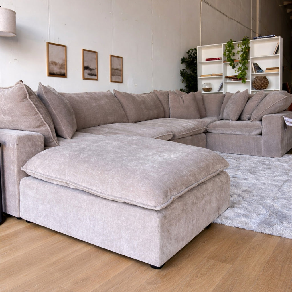 Aiden and Ivy "Sereen" 6-piece Fabric Modular Sectional, Taupe
