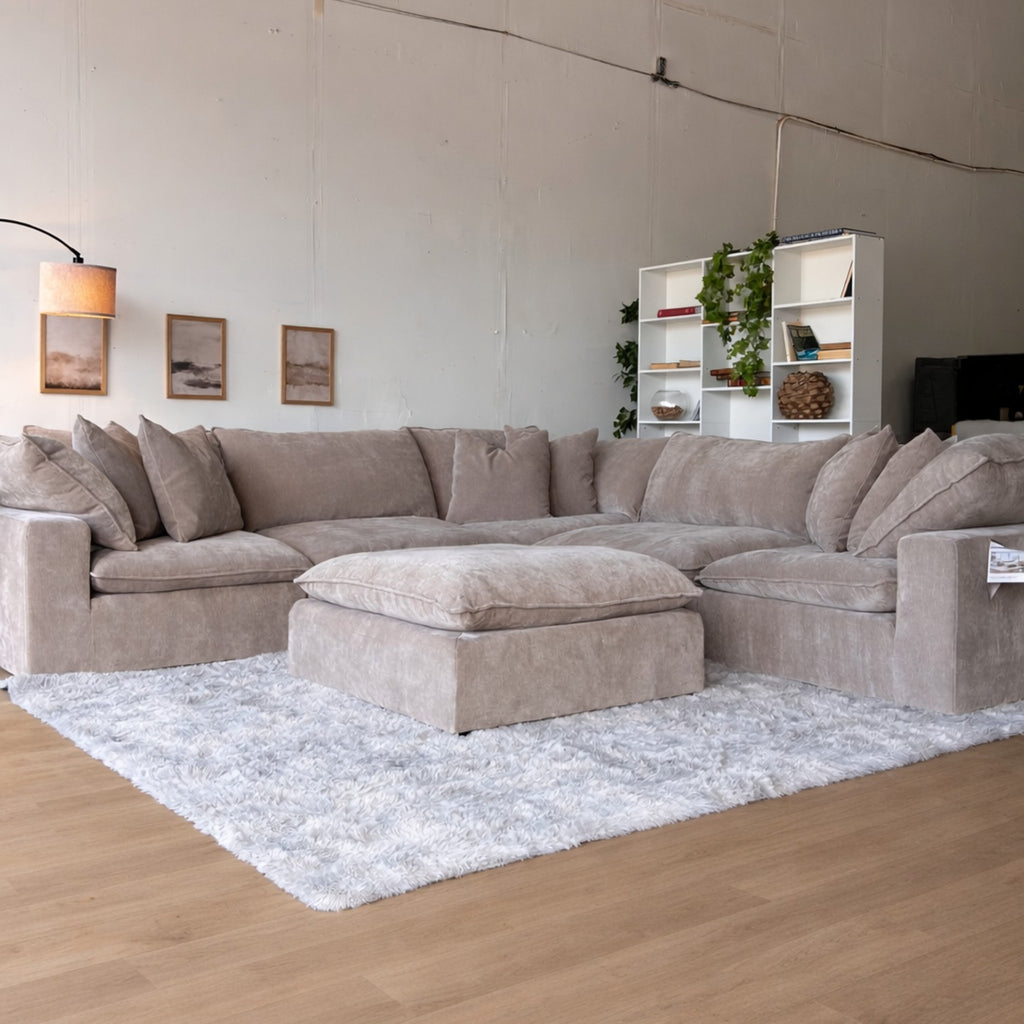 Aiden and Ivy "Sereen" 6-piece Fabric Modular Sectional, Taupe
