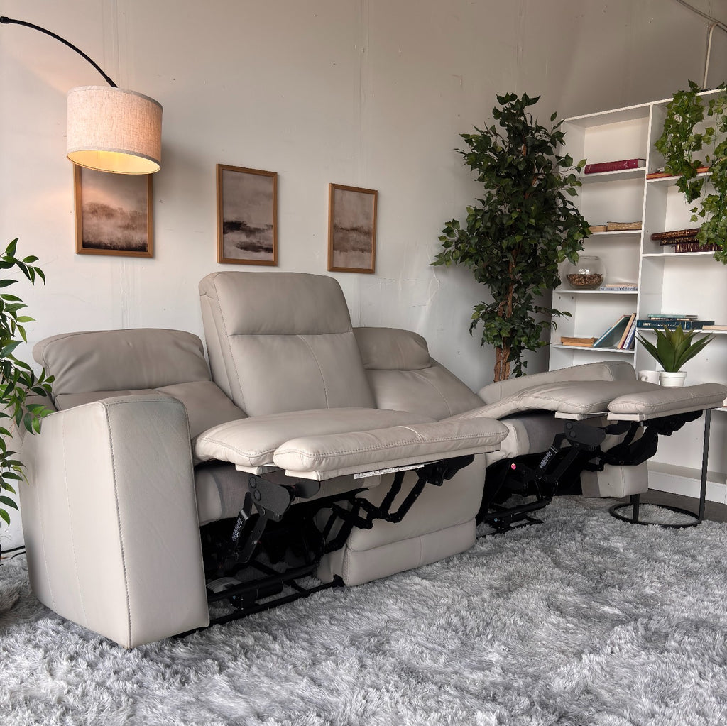 Top Grain Leather Power Reclining Sofa