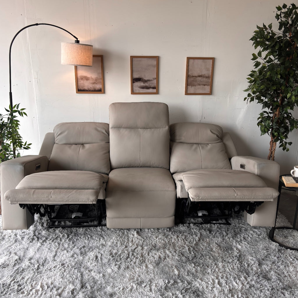 Top Grain Leather Power Reclining Sofa