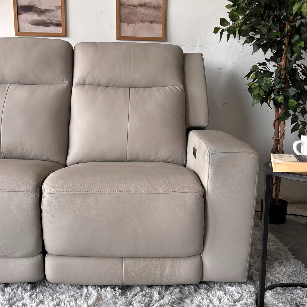 Top Grain Leather Power Reclining Sofa