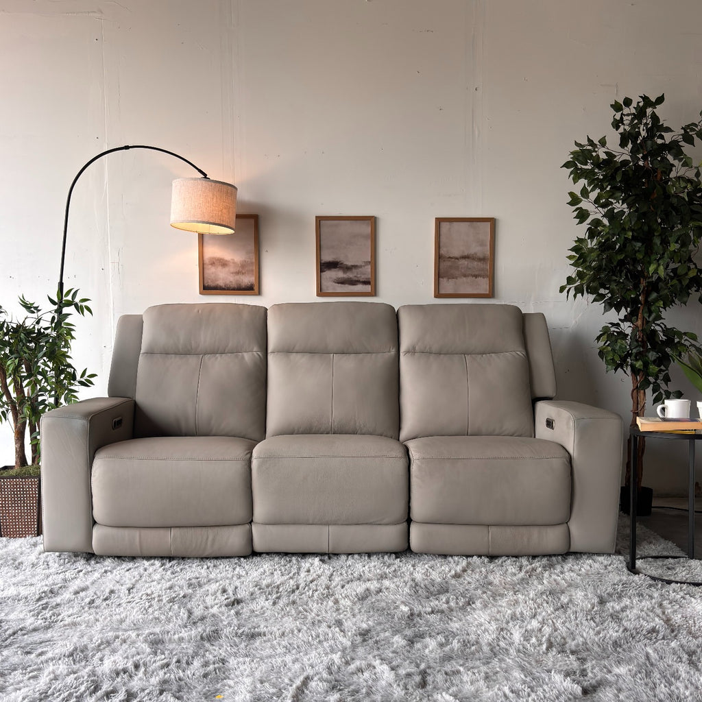 Top Grain Leather Power Reclining Sofa