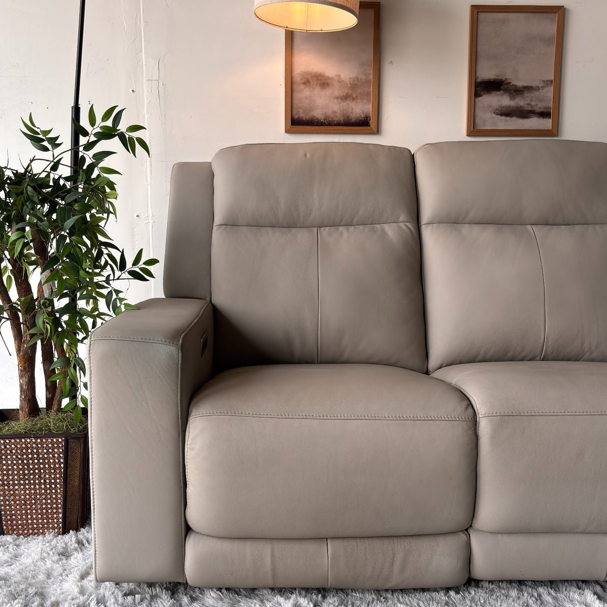 Top Grain Leather Power Reclining Sofa