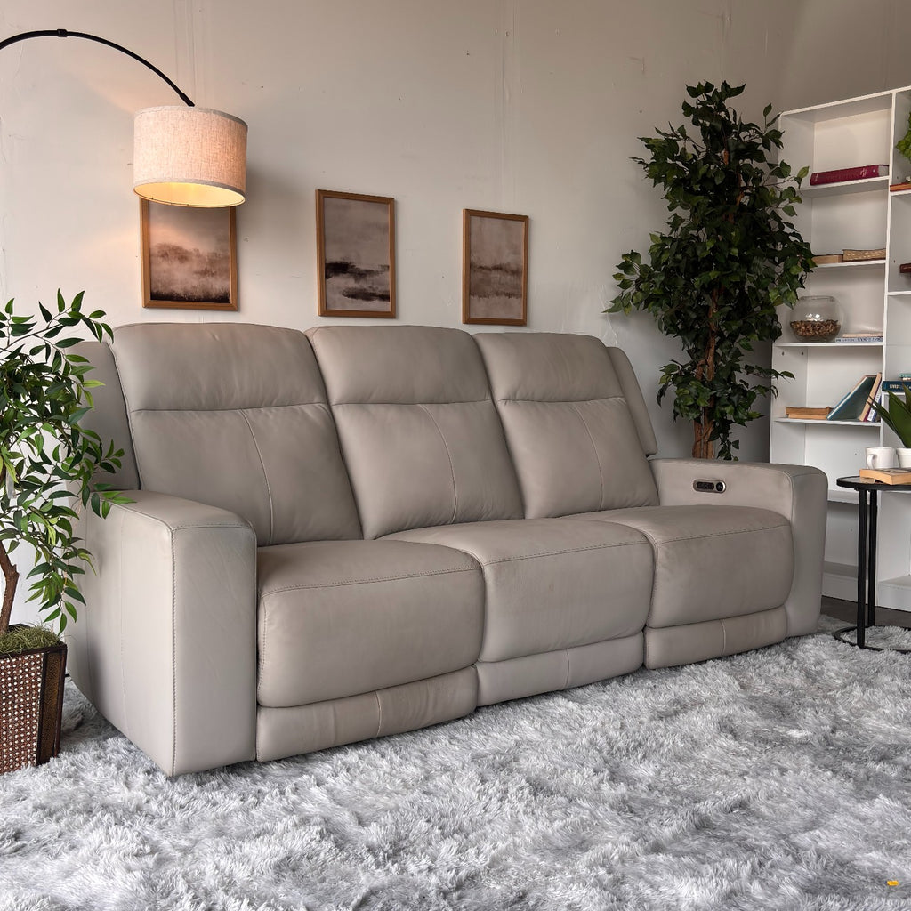 Top Grain Leather Power Reclining Sofa