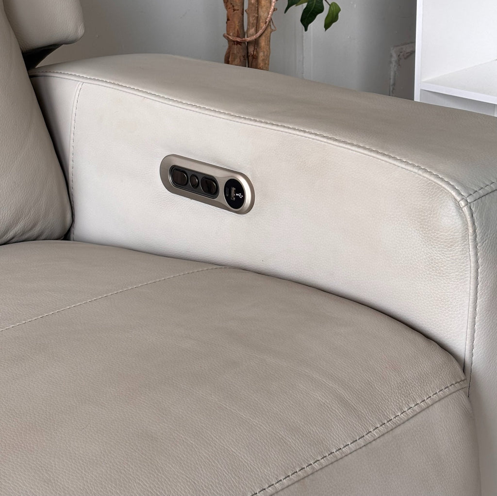 Top Grain Leather Power Reclining Sofa