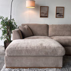 Taupe Sectional Sofa with Reversible Chaise & Ottoman – Deep Seating Comfort
