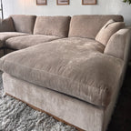 Taupe Sectional Sofa with Reversible Chaise & Ottoman – Deep Seating Comfort