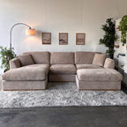 Taupe Sectional Sofa with Reversible Chaise & Ottoman – Deep Seating Comfort