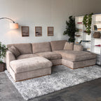 Taupe Sectional Sofa with Reversible Chaise & Ottoman – Deep Seating Comfort
