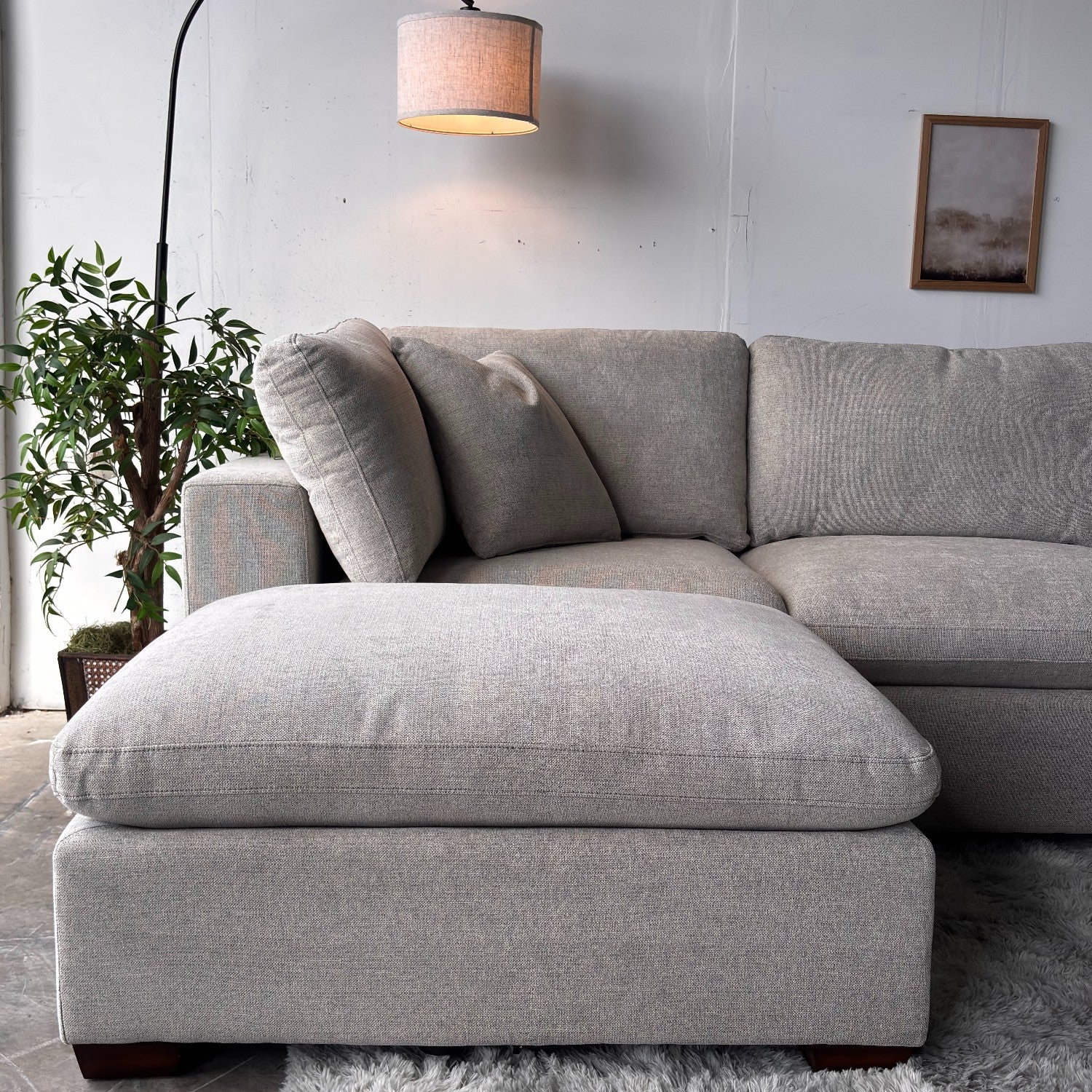 Gray Cloud Couch Lowell 6-Piece Sectional with Ottoman - Modular Comfort
