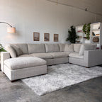 Gray Cloud Couch Lowell 6-Piece Sectional with Ottoman - Modular Comfort