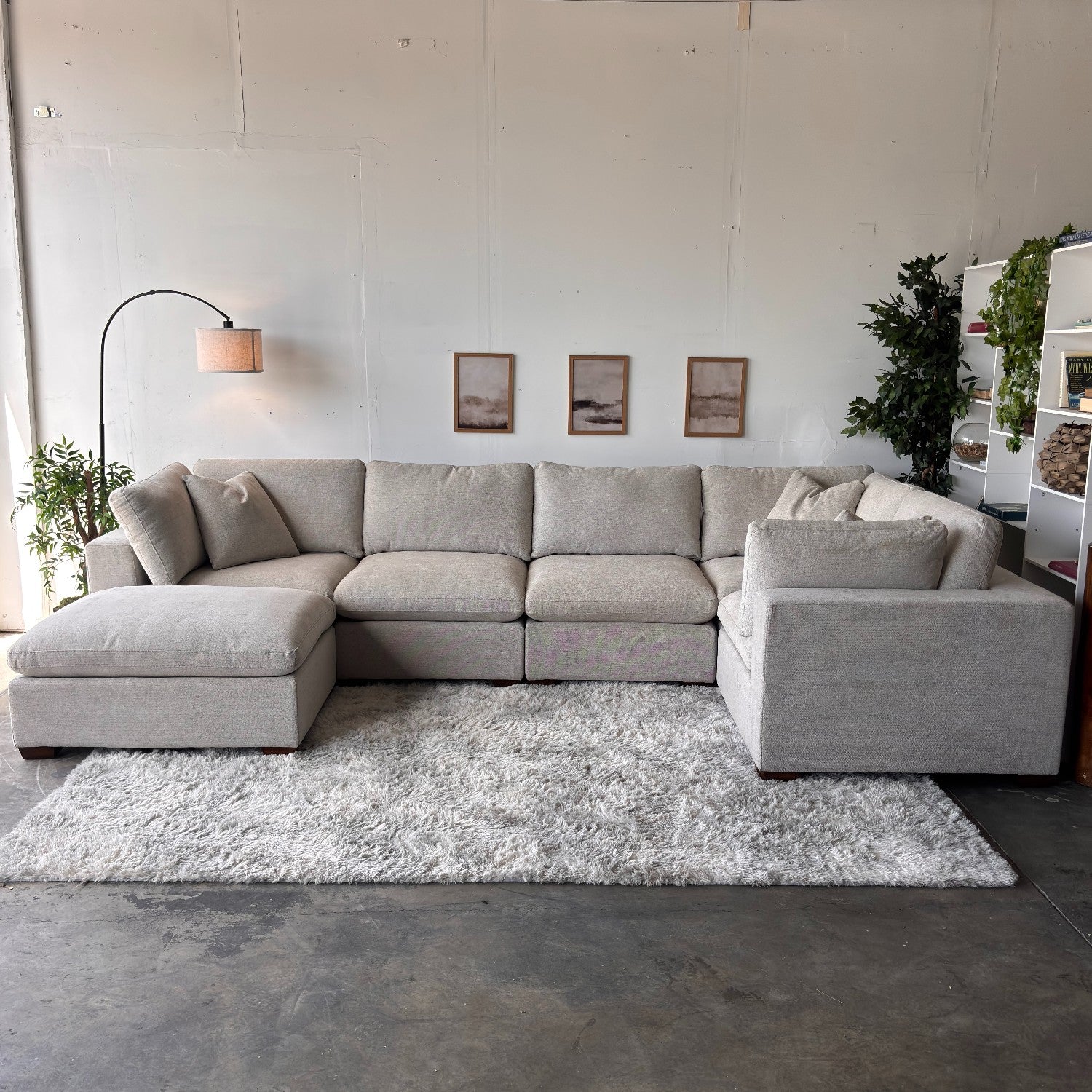 Gray Cloud Couch Lowell 6-Piece Sectional with Ottoman - Modular Comfort