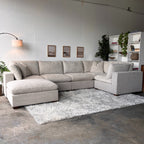 Gray Cloud Couch Lowell 6-Piece Sectional with Ottoman - Modular Comfort
