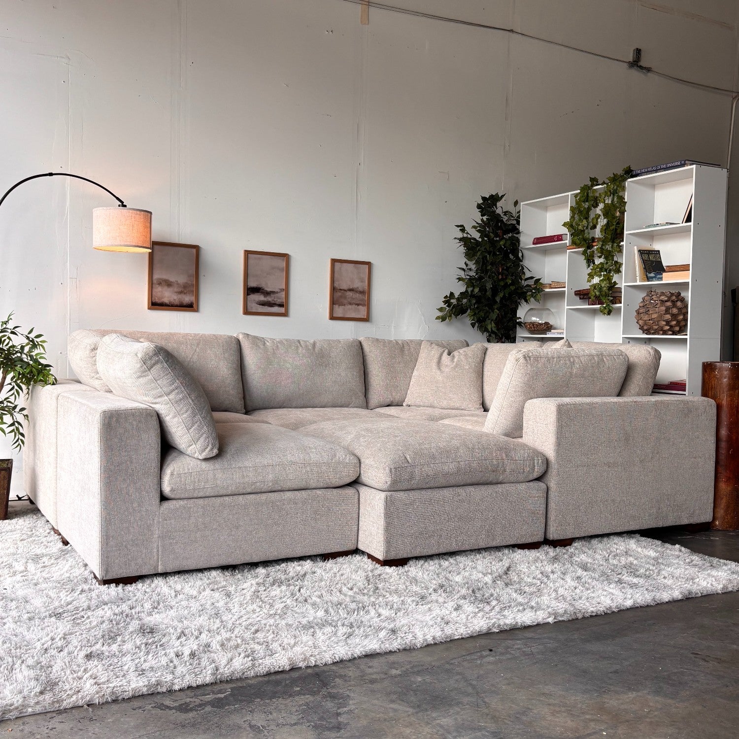 Gray Cloud Couch Lowell 6-Piece Sectional with Ottoman - Modular Comfort