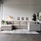 Gray Cloud Couch Lowell 6-Piece Sectional with Ottoman - Modular Comfort