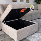 Taupe Modular Sectional with Storage Ottoman