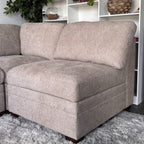Taupe Modular Sectional with Storage Ottoman