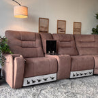 Fabric Barcalounger Carmelo Sectional with Electric Recliners