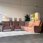 Fabric Barcalounger Carmelo Sectional with Electric Recliners