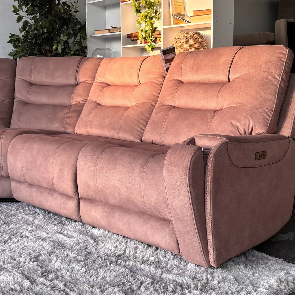 Fabric Barcalounger Carmelo Sectional with Electric Recliners
