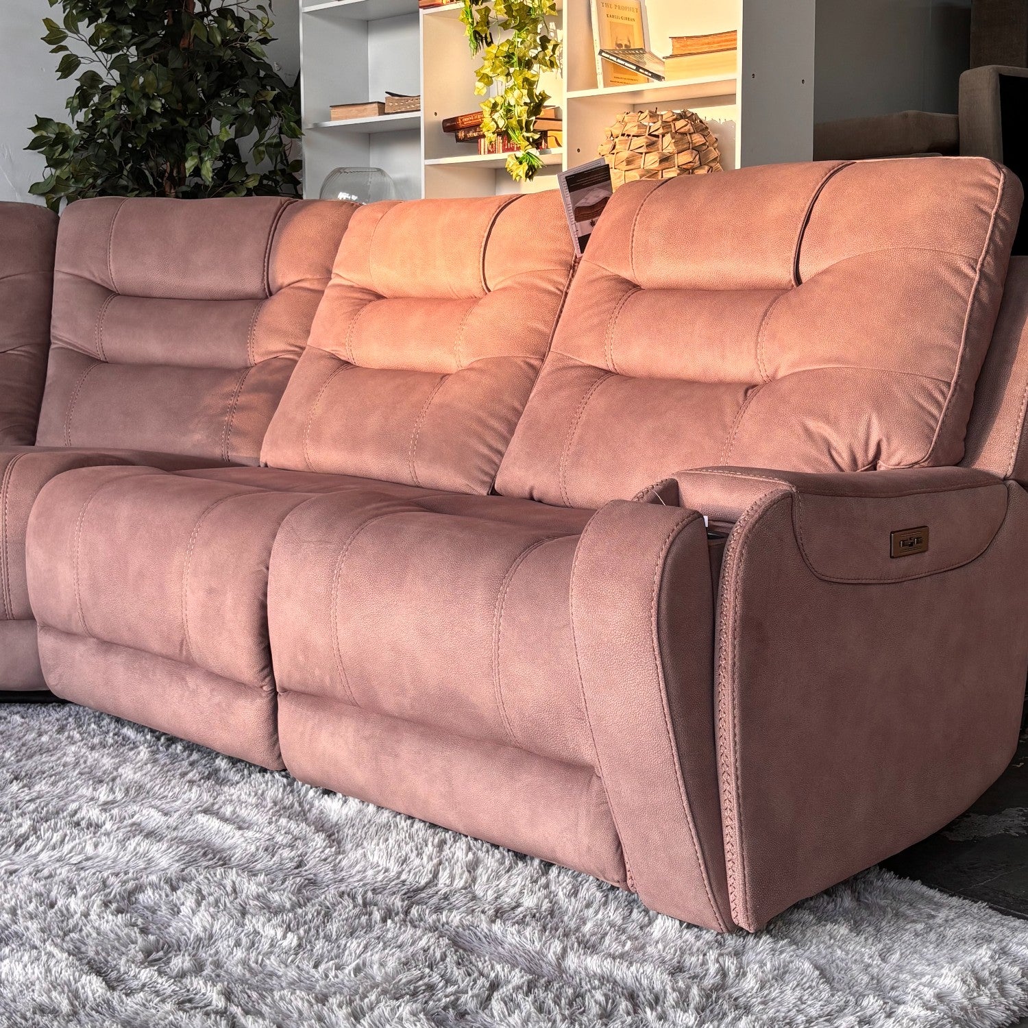 Fabric Barcalounger Carmelo Sectional with Electric Recliners