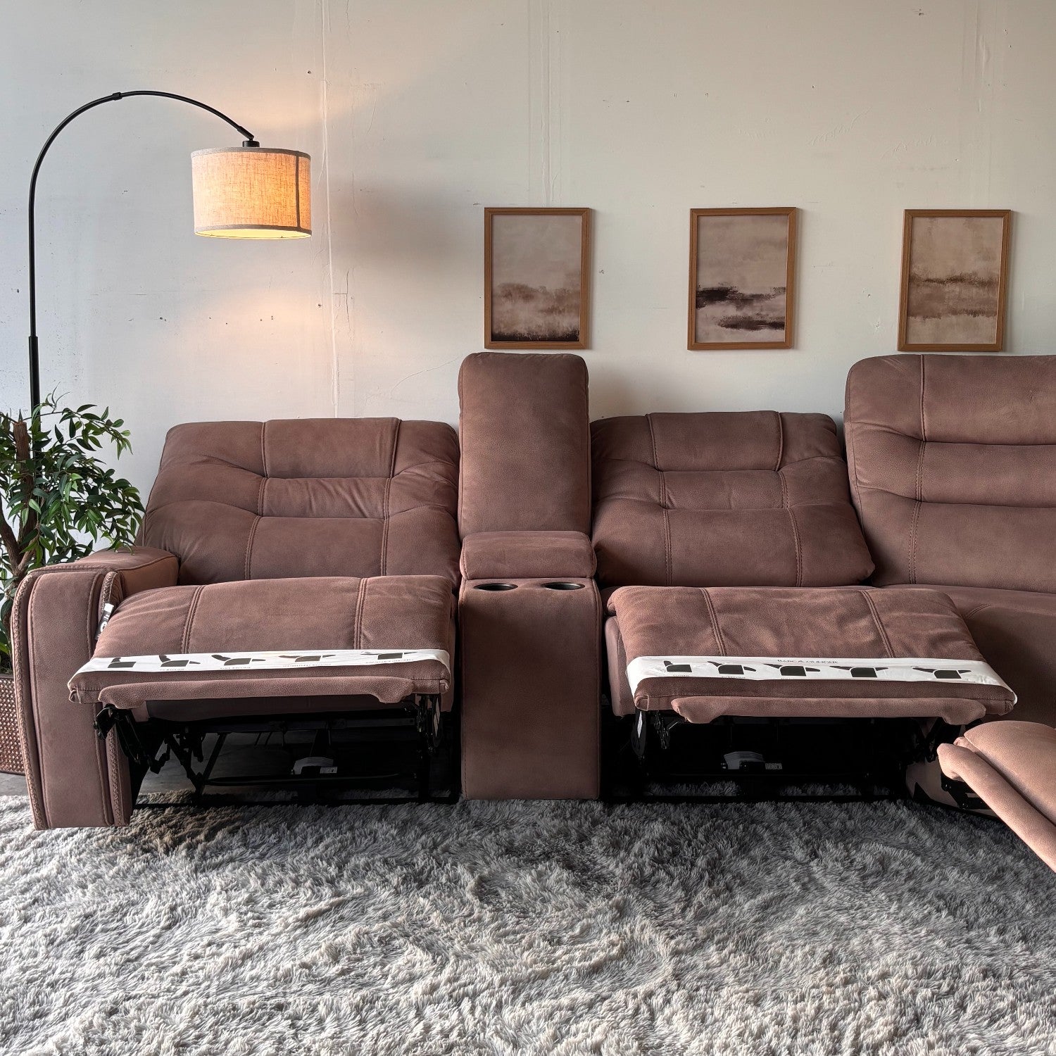Fabric Barcalounger Carmelo Sectional with Electric Recliners
