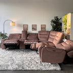 Fabric Barcalounger Carmelo Sectional with Electric Recliners