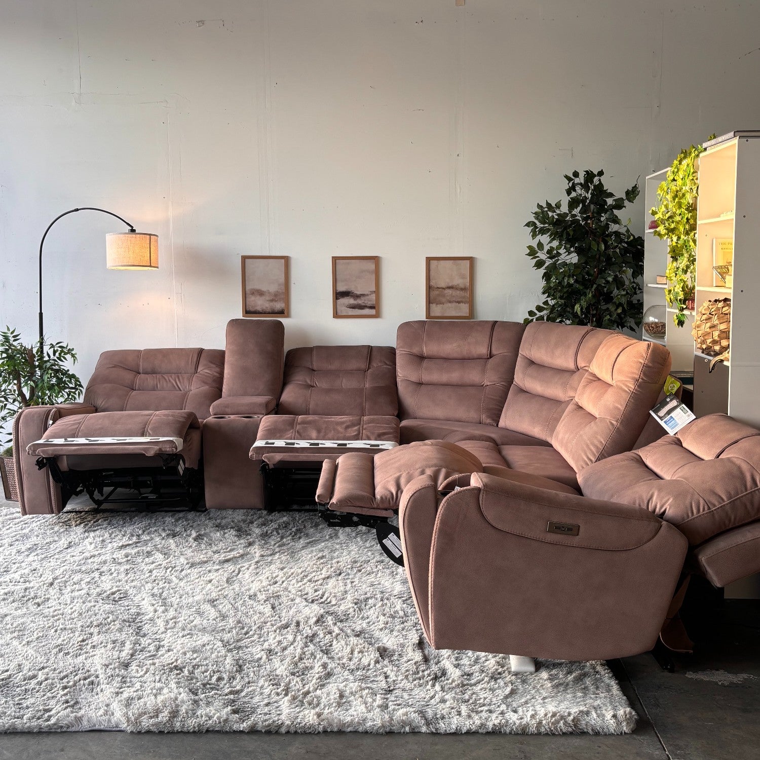 Fabric Barcalounger Carmelo Sectional with Electric Recliners